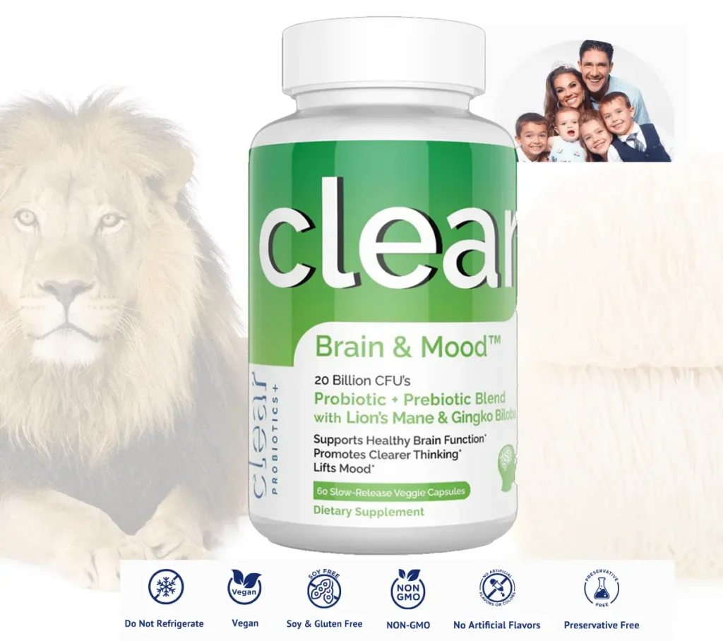 Clear Brain & Mood – Brain Boosting and Gut Health Formula