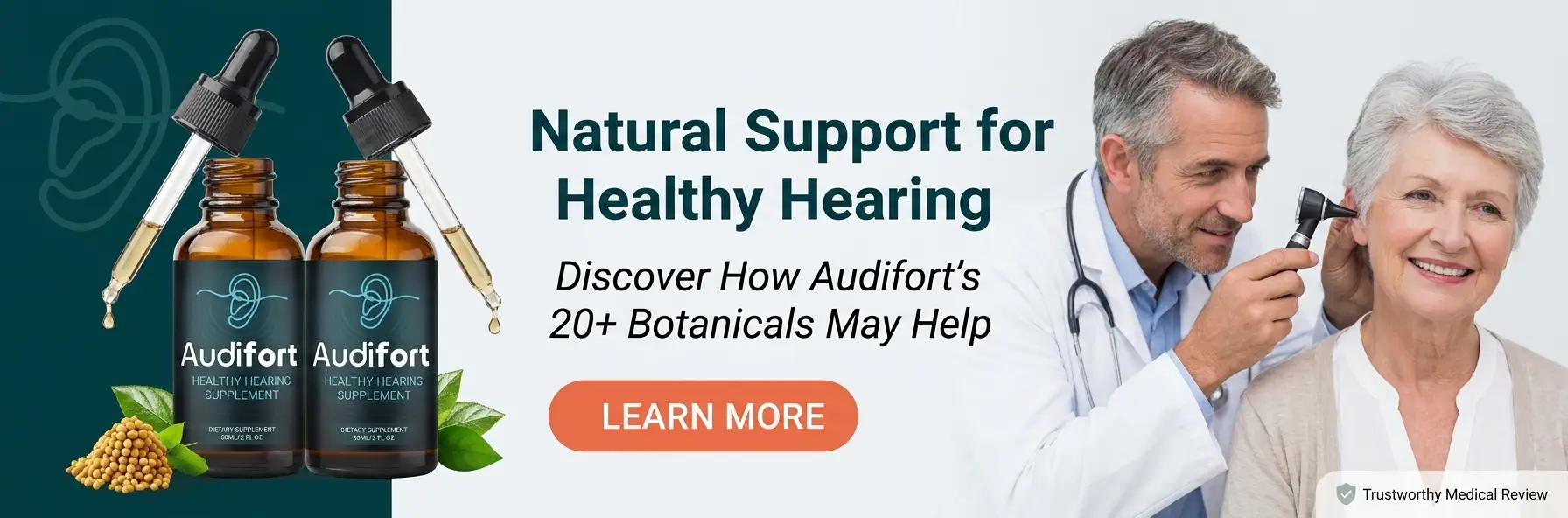 Audifort natural hearing support supplement 
          with botanical ingredients for tinnitus 
          and ear health