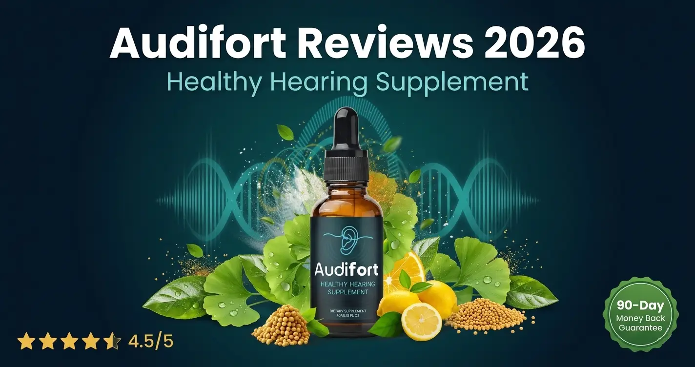 Audifort healthy hearing supplement dropper bottle review 2026 - natural tinnitus support drops with botanical ingredients